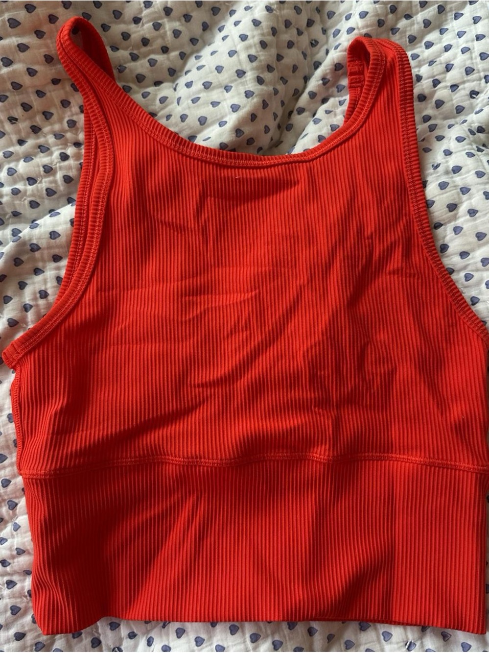 lululemon athletica orange Ribbed Scoop Neck Crop Tank
